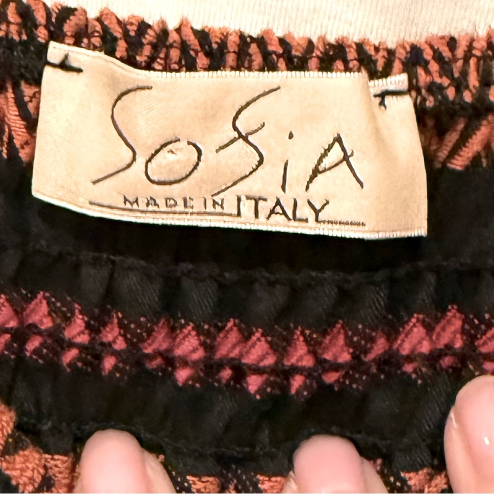 Sofia Cabo Mini Dress Long Sleeves Jacquard Woven Fabric Smocked Fall One Size - Picture 6 of 9